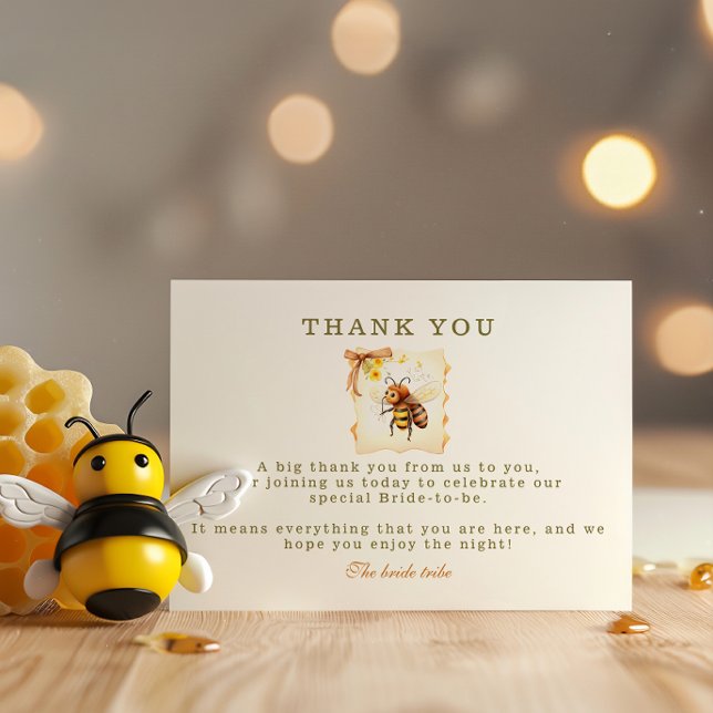 Die Braut zu Bienenhonigdusche Dankeskarte (Von Creator hochgeladen)