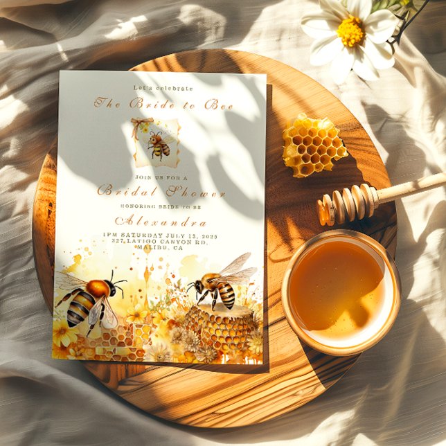 Die Braut zu Bienenhonigdusche Einladung (Von Creator hochgeladen)
