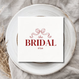 Die Brautzeit | Rote Schleifen-Skizze Hochzeit Serviette