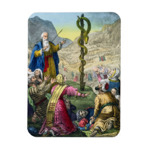 Die Brazen Schlange aus einer Bibel, gedruckt von Magnet