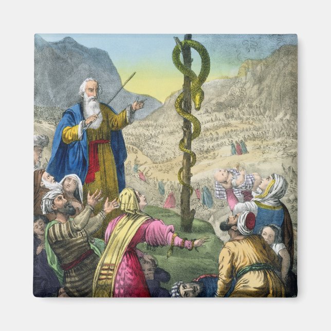 Die Brazen Schlange aus einer Bibel, gedruckt von  Magnet (Vorne)