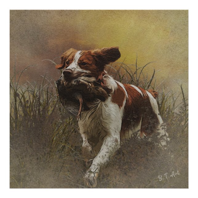 Die Bretagne spaniel Keramik Tile Beverage Coas Fotodruck (Vorne)
