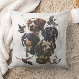 Die Bretagne-Spaniels, die Vogeljagdsaison Kissen
