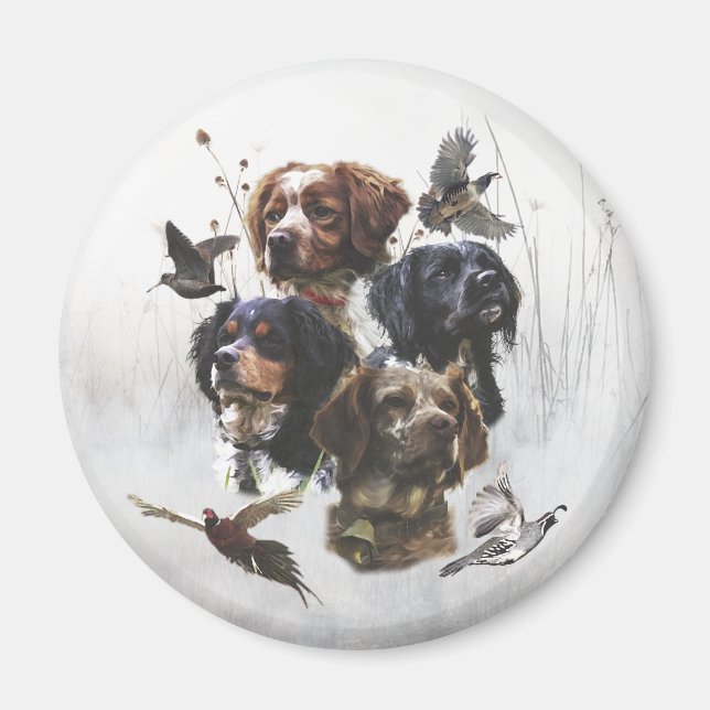 Die Bretagne-Spaniels, die Vogeljagdsaison Magnet (Vorne)