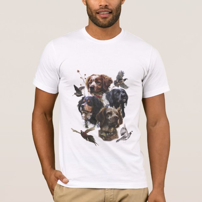 Die Bretagne-Spaniels, die Vogeljagdsaison T-Shirt (Vorderseite)