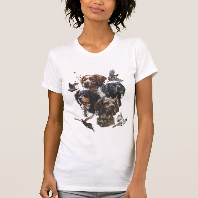 Die Bretagne-Spaniels, die Vogeljagdsaison T-Shirt (Vorderseite)