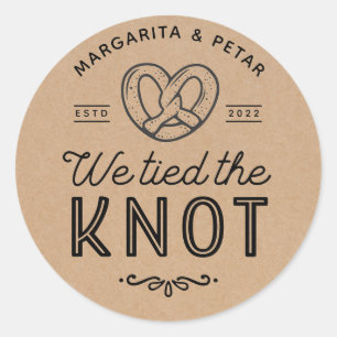 Die Bretzel-Taschen, die wir an die knotenharte Kr Runder Aufkleber