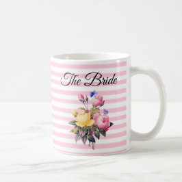 Die Bride Pink Rose Bouquet personalisierte Umarmu Tasse