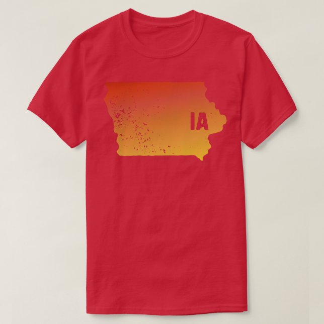 Die Briefmarke der US-Staatsstolz in Iowa-IA-Brief T-Shirt (Design vorne)