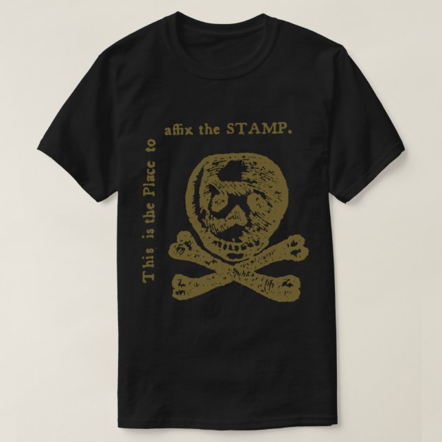 Die Briefmarke (Protest Image gegen Briefmarke Act T-Shirt (Design vorne)