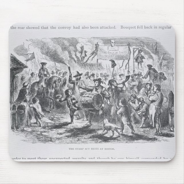 Die Briefmarken-Taten-Aufstände in Boston Mousepad (Vorne)