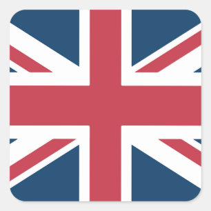 Die britische Flagge Union Jack Quadratischer Aufkleber