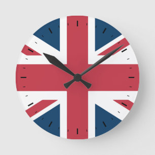 Die britische Flagge Union Jack Runde Wanduhr