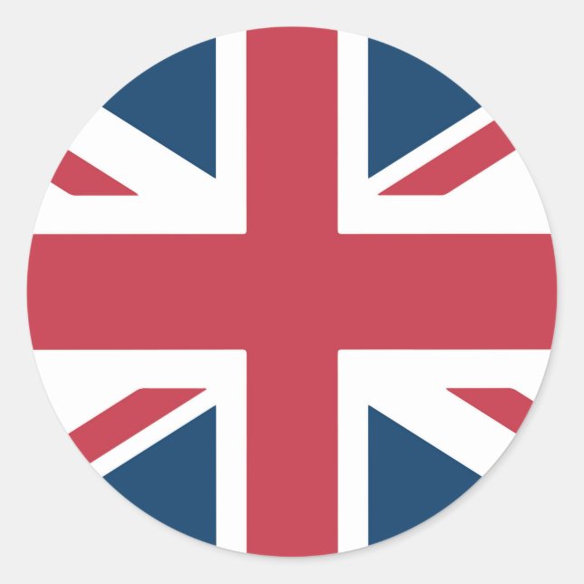 Die britische Flagge Union Jack Runder Aufkleber (Vorderseite)
