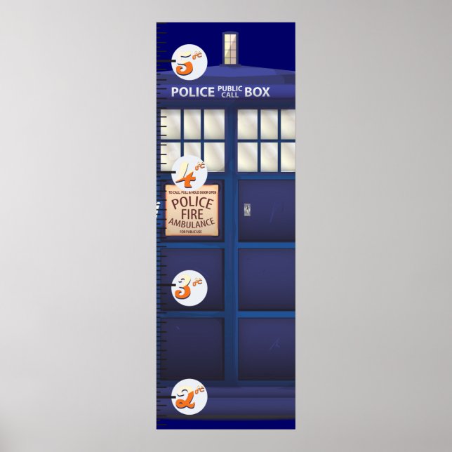 Die britische Polizei-Box Wachstumsdiagramm. Poster (Vorne)