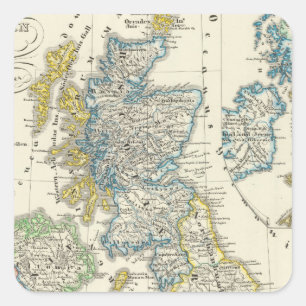 Die britischen Inseln 2 Quadratischer Aufkleber