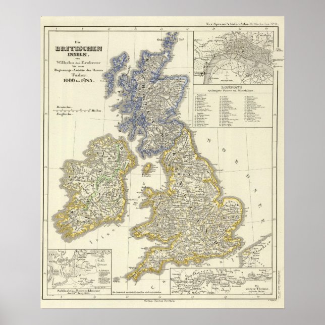Die Britischen Inseln von 1066 bis 1485 Poster (Vorne)