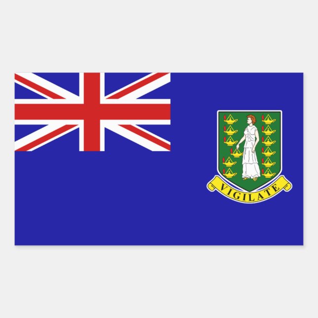 Die British- Virgin Islandsflagge Rechteckiger Aufkleber (Vorderseite)