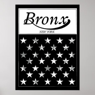 Die Bronx   New York American Flag Poster