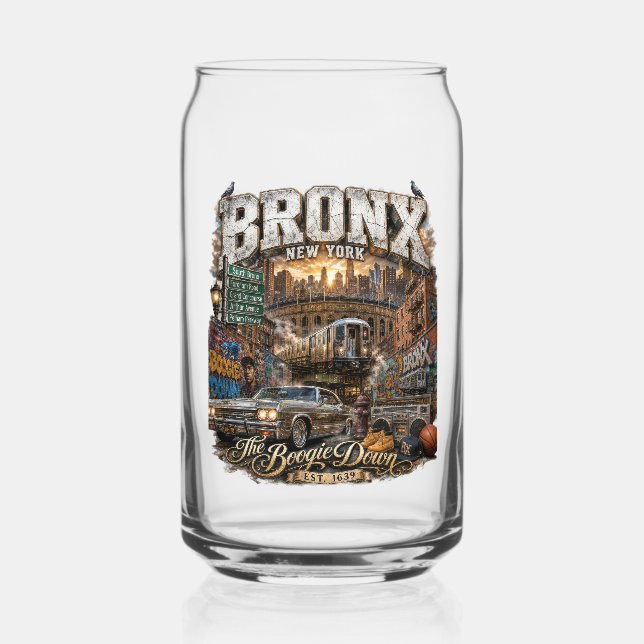 Die Bronx New York Boogie Down Urban Collage Dosenglas (Rückseite)