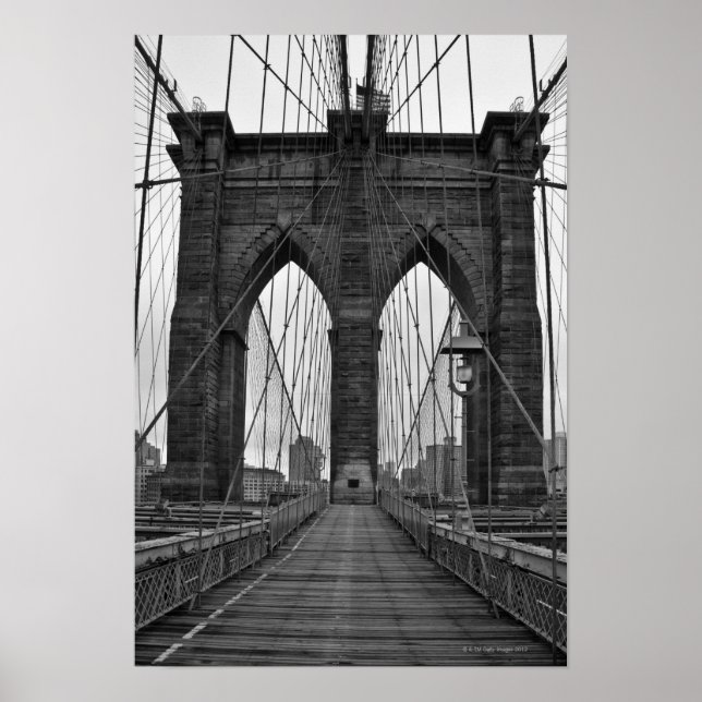 Die Brooklyn-Brücke in New York City Poster (Vorne)