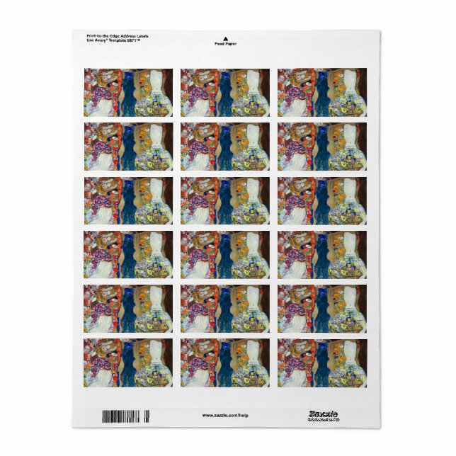 Die Brücke, 1917-1918 von Gustav Klimt Adressaufkleber (Vorne)