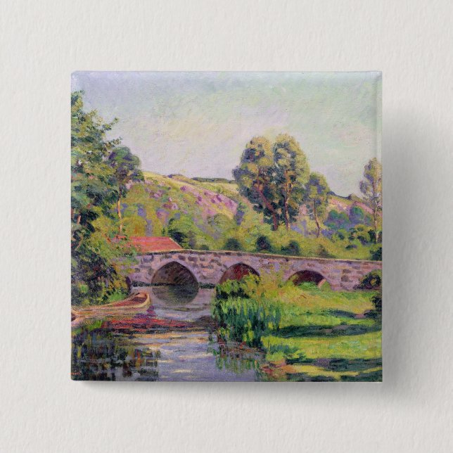 Die Brücke bei Boigneville, c.1894 Button (Vorderseite)