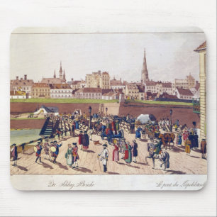 Die Brücke bei Leopoldstadt, Wien, 1780 Mousepad