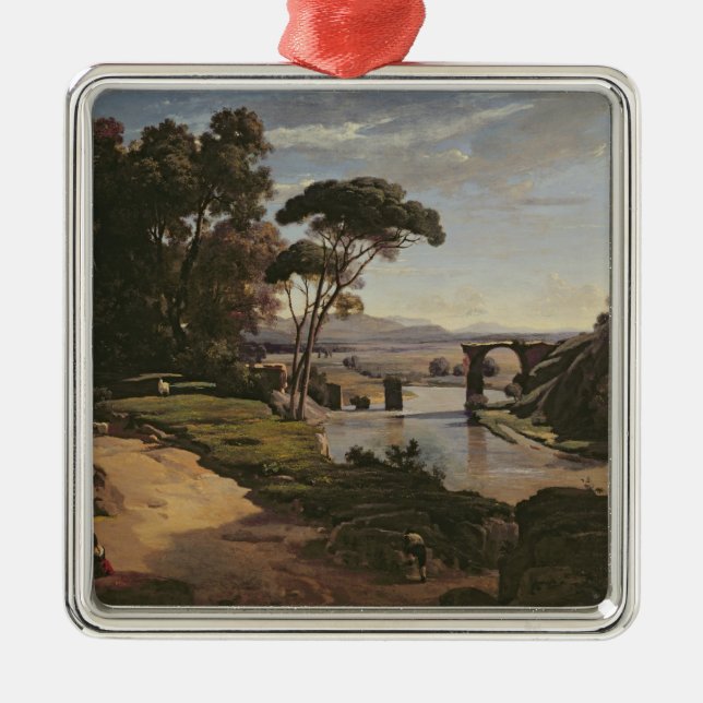 Die Brücke bei Narni, c.1826-27 Silbernes Ornament (Vorne)