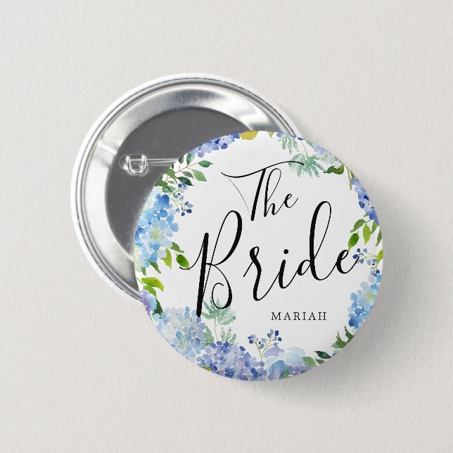 Die Brücke | Carolina Bloom Individuelle Name Wedd Button (Vorne & Hinten)