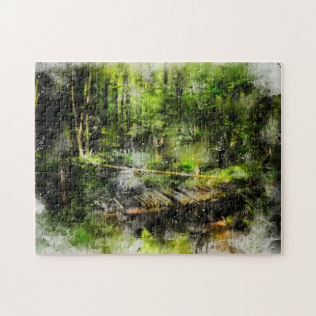 Die Brücke im Wald - Puzzle (Horizontal)