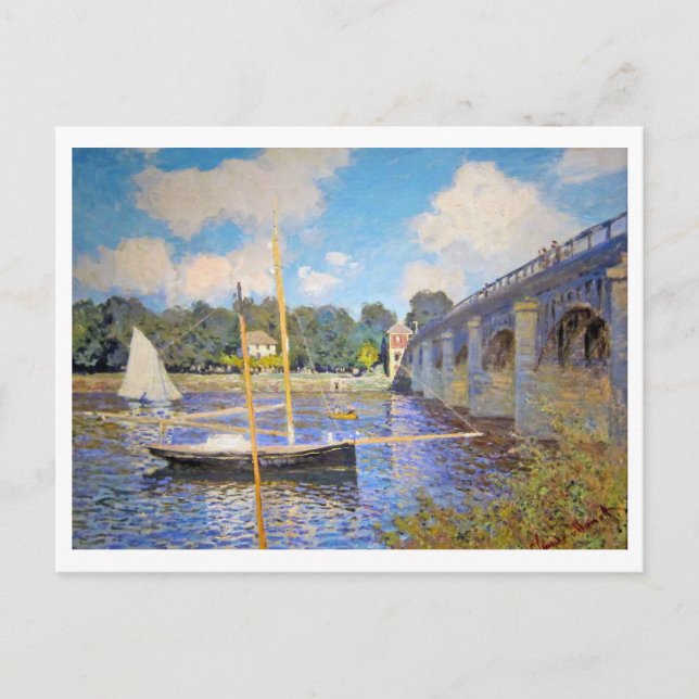 Die Brücke in Argenteuil, Monet Postkarte (Vorderseite)