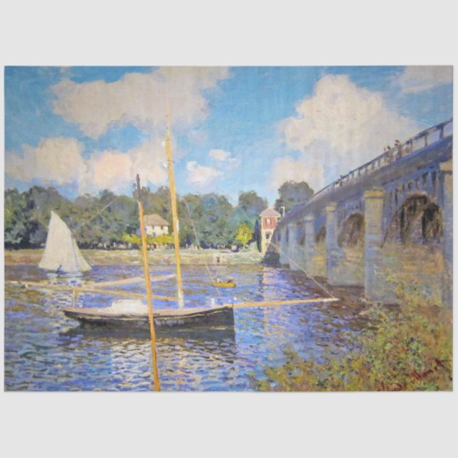 Die Brücke in Argenteuil, Monet Seidenpapier (Vorderseite)