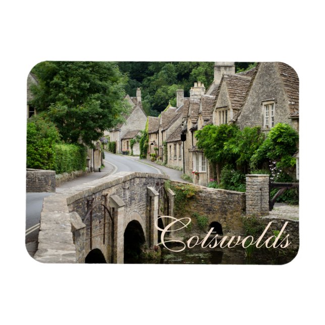 Die Brücke in Castle Combe, britischer Textmagnet Magnet (Horizontal)