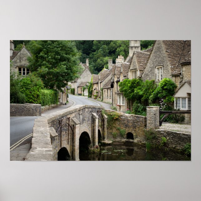Die Brücke in Castle Combe, britisches Plakat (Vorne)