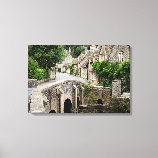 Die Brücke in Castle Combe, UK-Leinwand Leinwanddruck (Vorderseite)
