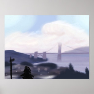 Die Brücke in der Dämmerung Poster