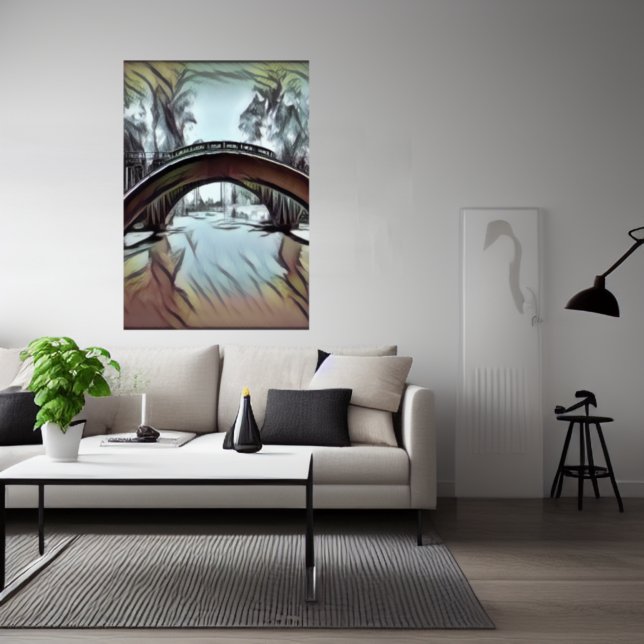 Die Brücke über das Wasser | AI Art Poster (Von Creator hochgeladen)