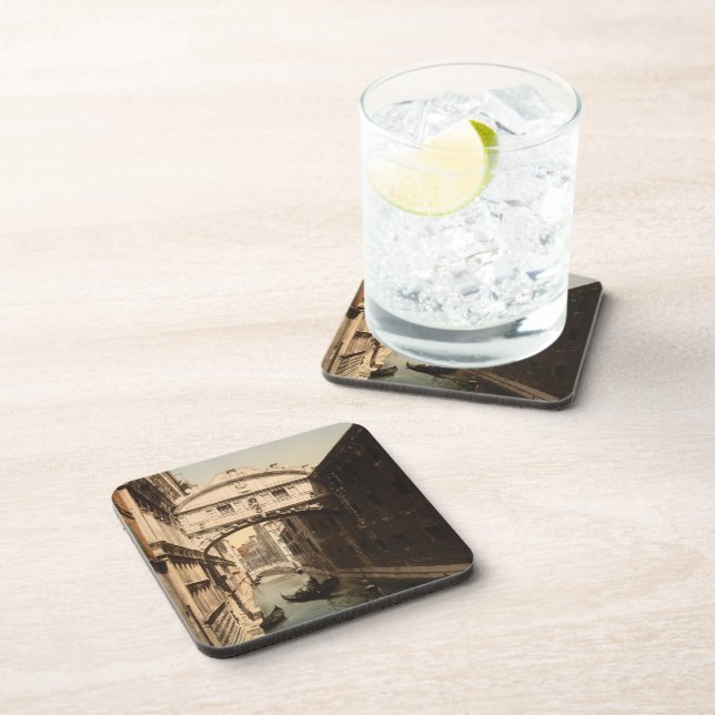 Die Brücke von Seufzern II, Venedig, Italien Untersetzer (Rechte Seite)