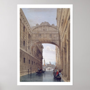 Die Brücke von Seufzern, Venedig, graviert durch Poster