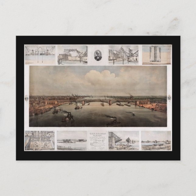 Die Brücke von St. Louis Missouri Postkarte (Vorderseite)