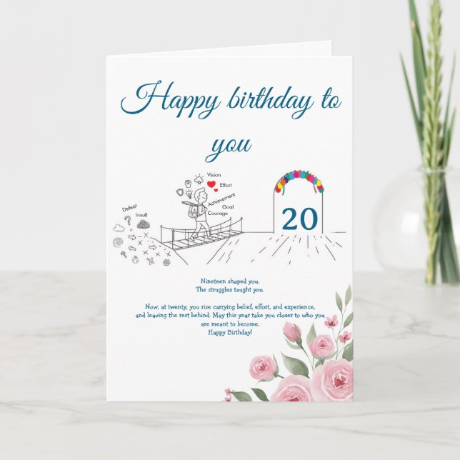 Die Brücke vorwärts überqueren, Geburtstag Karte (Vorderseite)