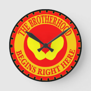 Die Bruderschaft beginnt hier Runde Wanduhr