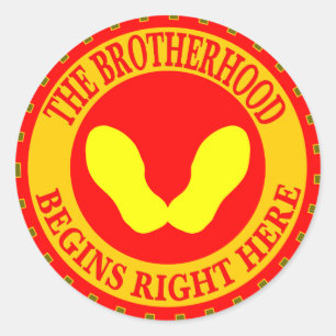 Die Bruderschaft beginnt hier Runder Aufkleber
