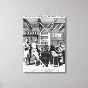 Die Buchbinderei von Laurens Janszoon Koster Leinwanddruck