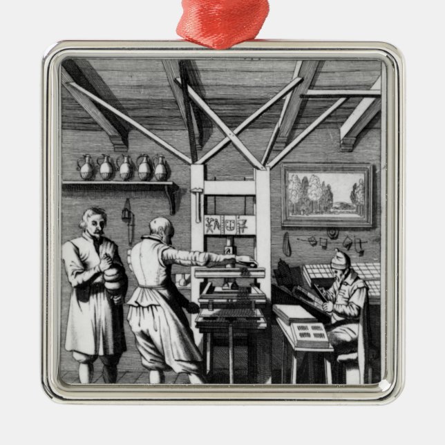 Die Buchbinderei von Laurens Janszoon Koster Silbernes Ornament (Vorne)