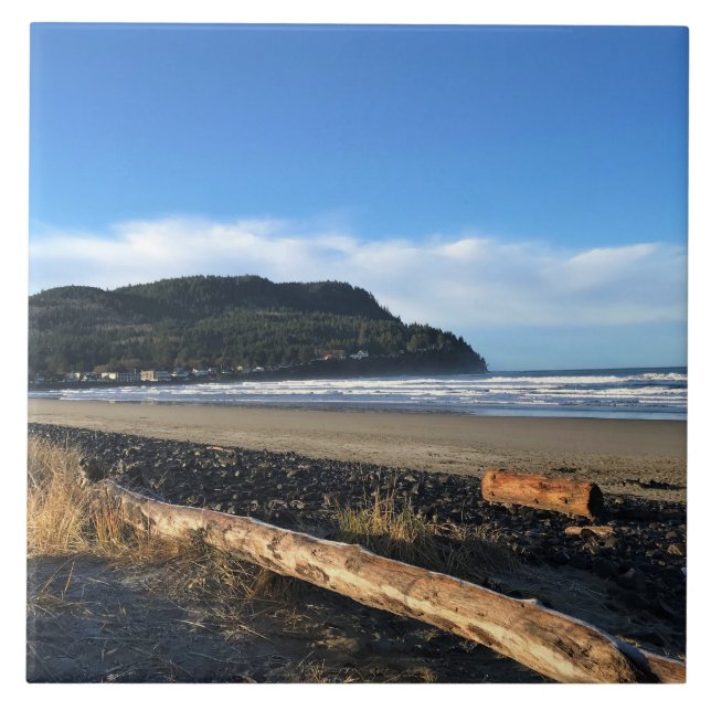 Die Bucht direkt am Meer, Oregon Fliese (Vorderseite)