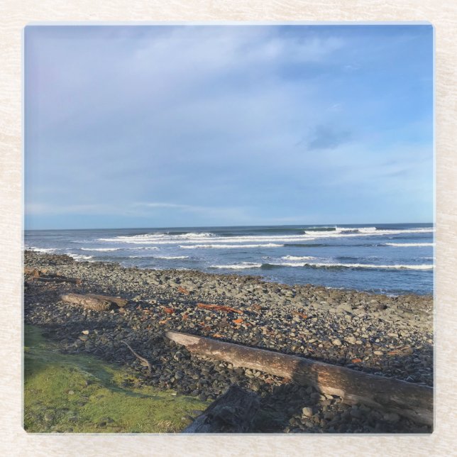 Die Bucht direkt am Meer, Oregon Glasuntersetzer (Vorderseite)