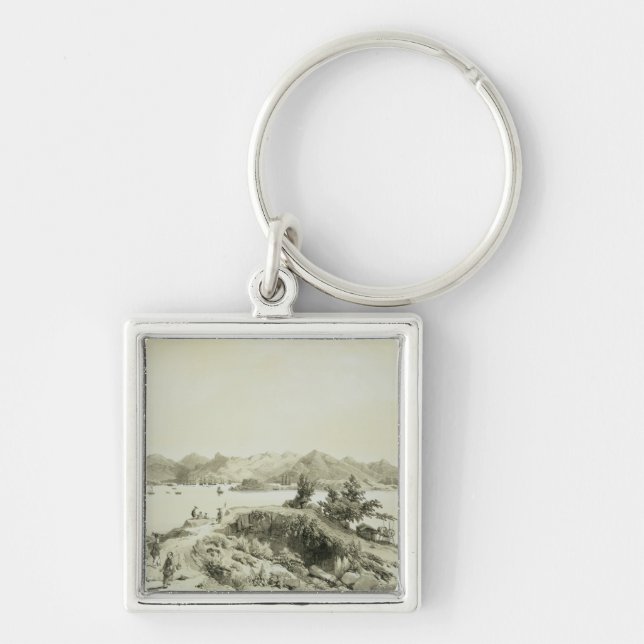 Die Bucht und die Insel von Hong Kong, überziehen Schlüsselanhänger (Vorne)