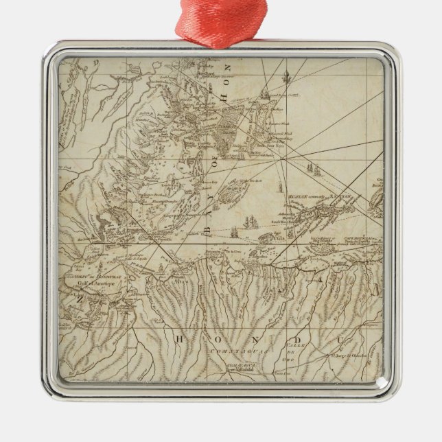 Die Bucht von Honduras Ornament Aus Metall (Vorne)